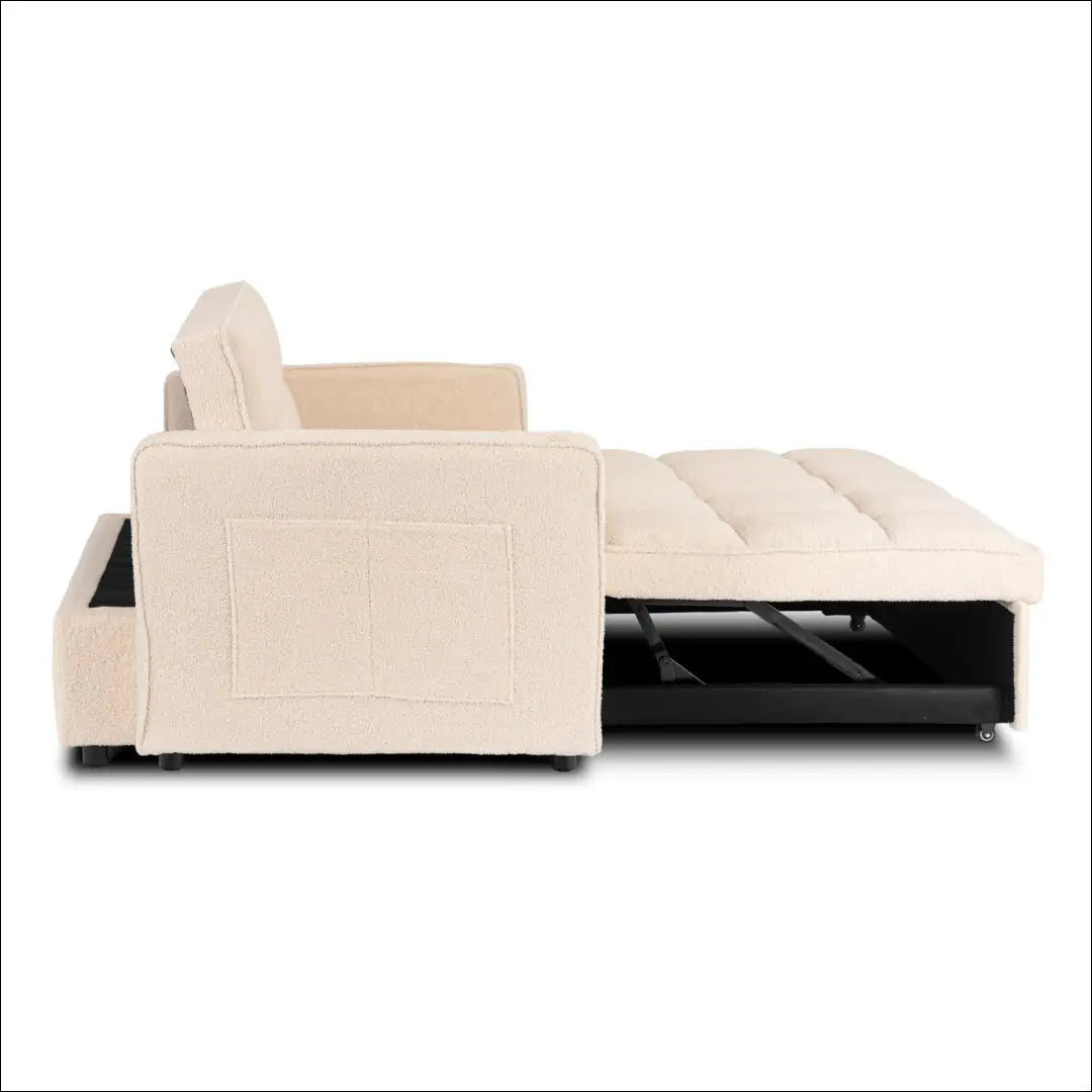 Atlošiamas fotelis miegui smėlio spalvos boucle TE2567 - €331.89 Save 15% __label:Pristatymas 5-14 d.d., Newelite