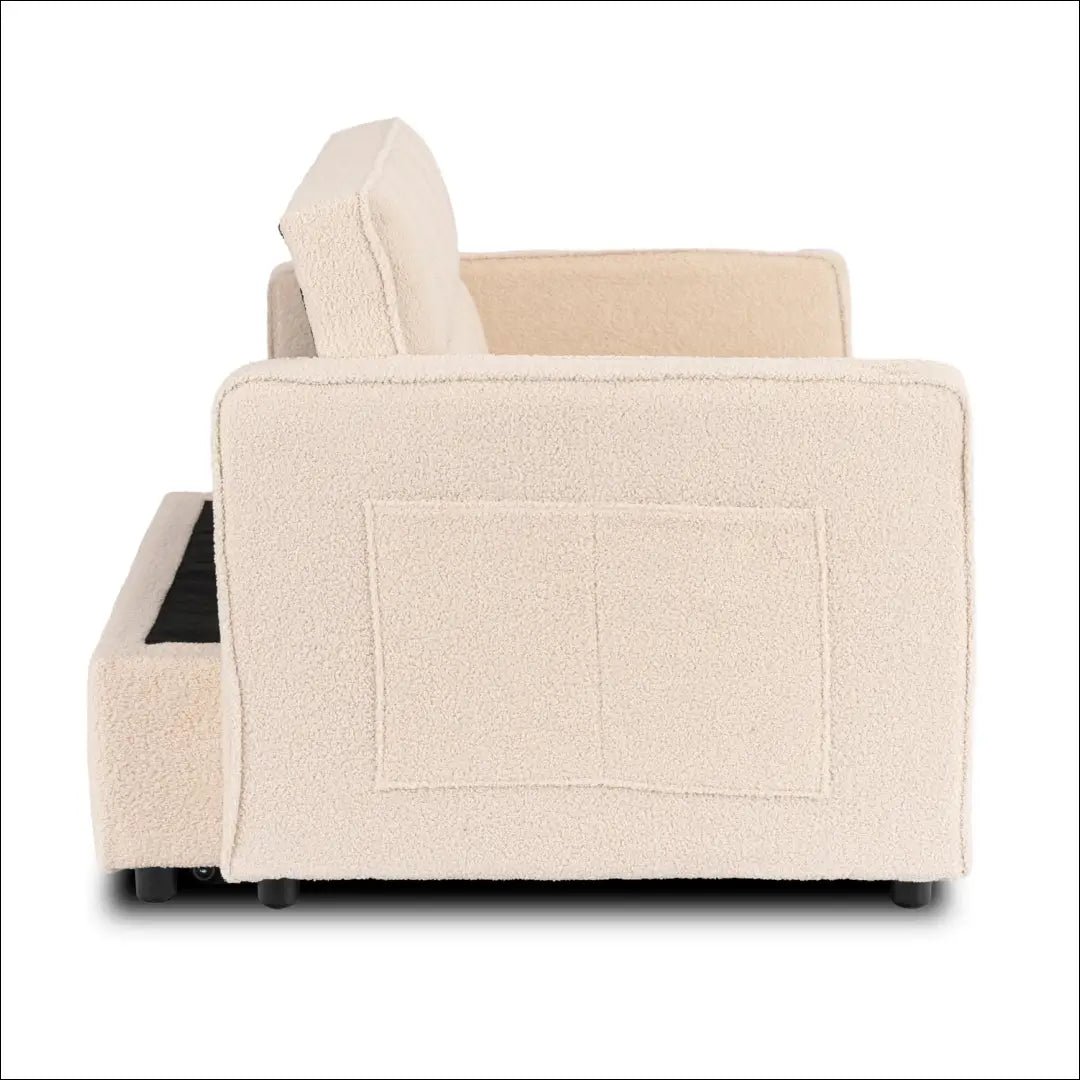 Atlošiamas fotelis miegui smėlio spalvos boucle TE2567 - €331.89 Save 15% __label:Pristatymas 5-14 d.d., Newelite