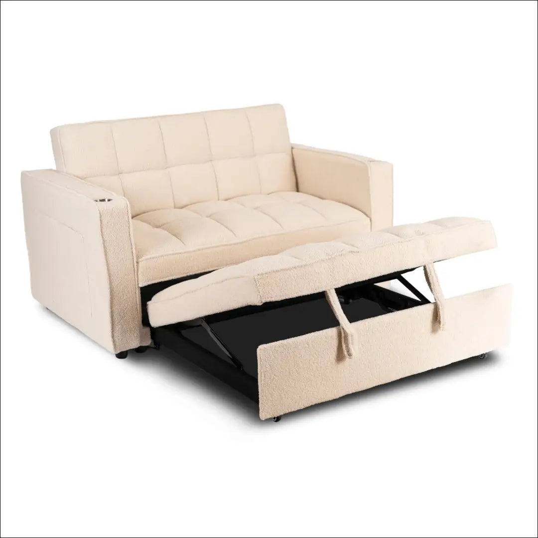 Atlošiamas fotelis miegui smėlio spalvos boucle TE2567 - €331.89 Save 15% __label:Pristatymas 5-14 d.d., Newelite