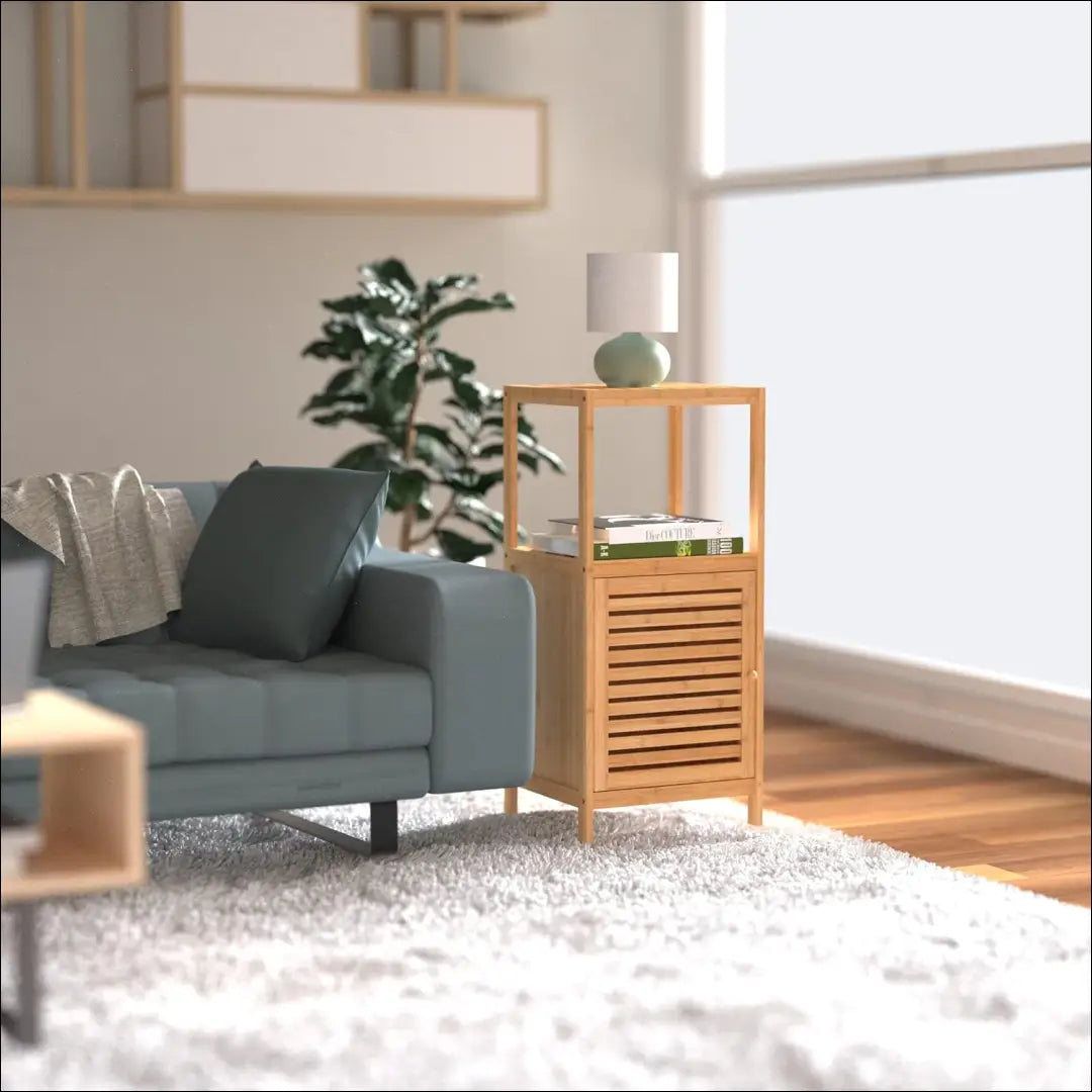 Bambukinė spintelė KI1459 - €42 Save 50% 25-50, __label:Pristatymas 1-2 d.d., color-ruda, material-bambukas,