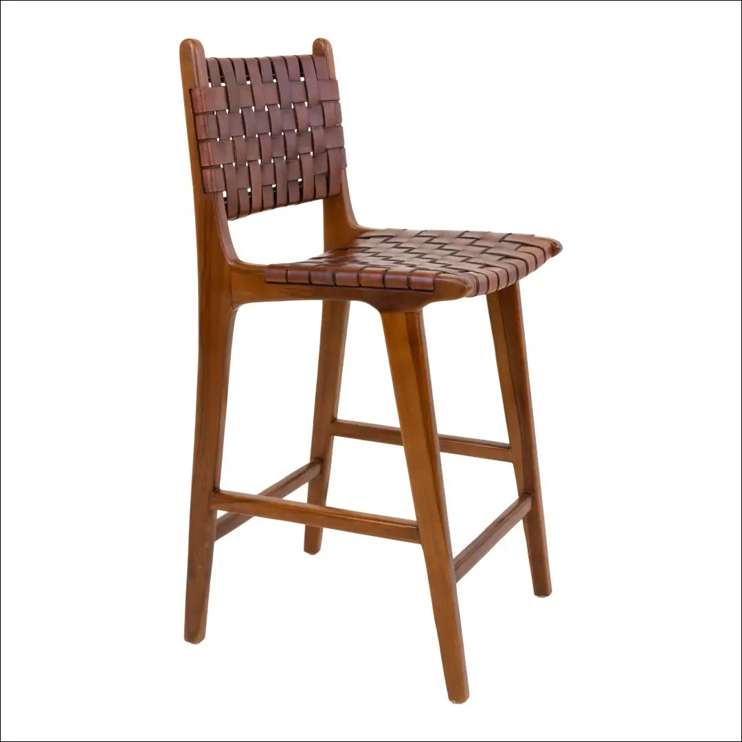 Baro kėdė odinė ruda tikmedžio kojos RD091 - €351 Save 15% __label:Pristatymas 5-14 d.d., Bar & Counter chairs, nordic,