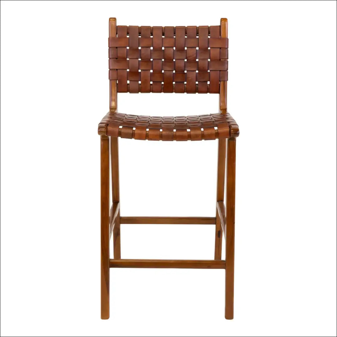 Baro kėdė odinė ruda tikmedžio kojos RD091 - €351 Save 15% __label:Pristatymas 5-14 d.d., Bar & Counter chairs, nordic,