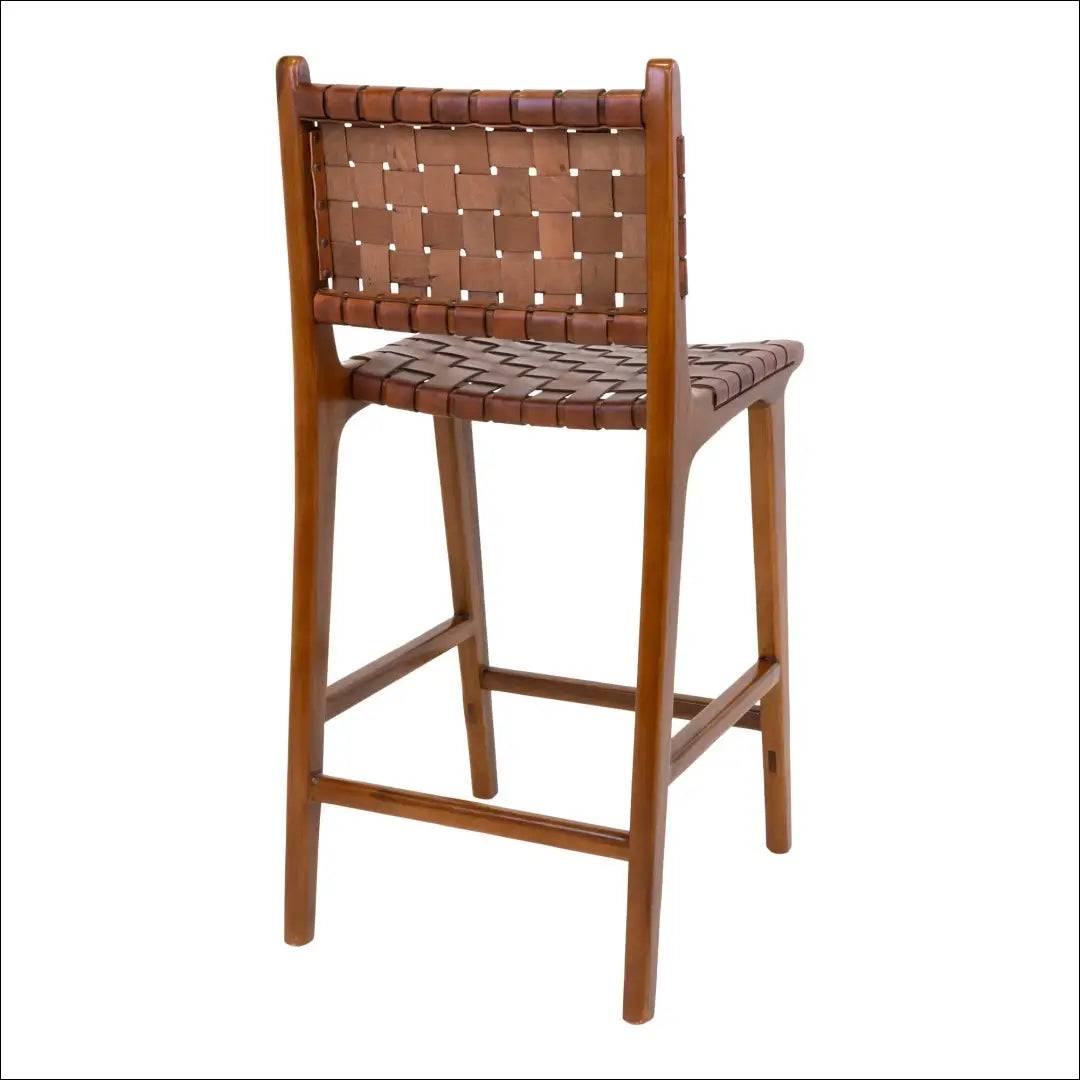 Baro kėdė odinė ruda tikmedžio kojos RD091 - €351 Save 15% __label:Pristatymas 5-14 d.d., Bar & Counter chairs, nordic,