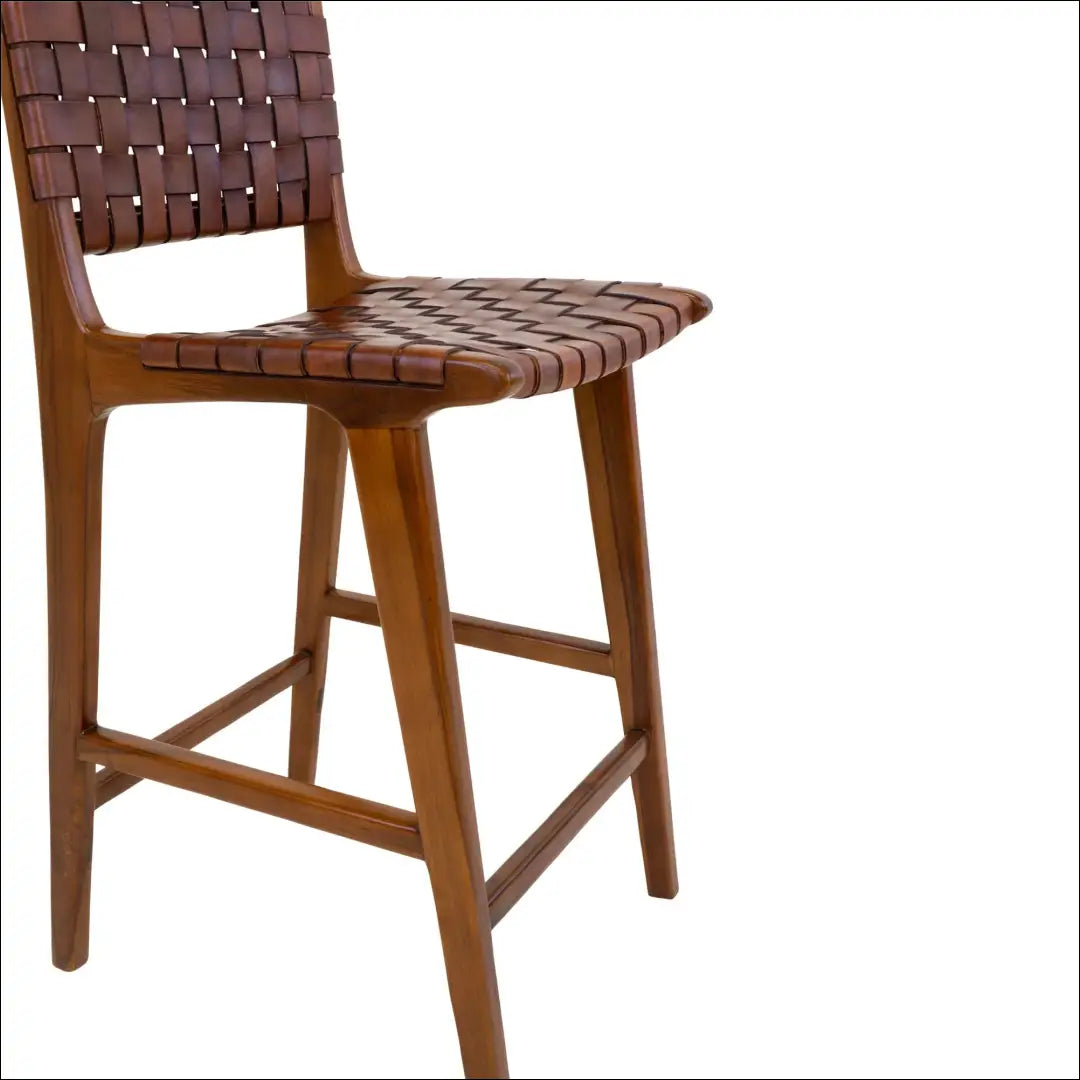 Baro kėdė odinė ruda tikmedžio kojos RD091 - €351 Save 15% __label:Pristatymas 5-14 d.d., Bar & Counter chairs, nordic,