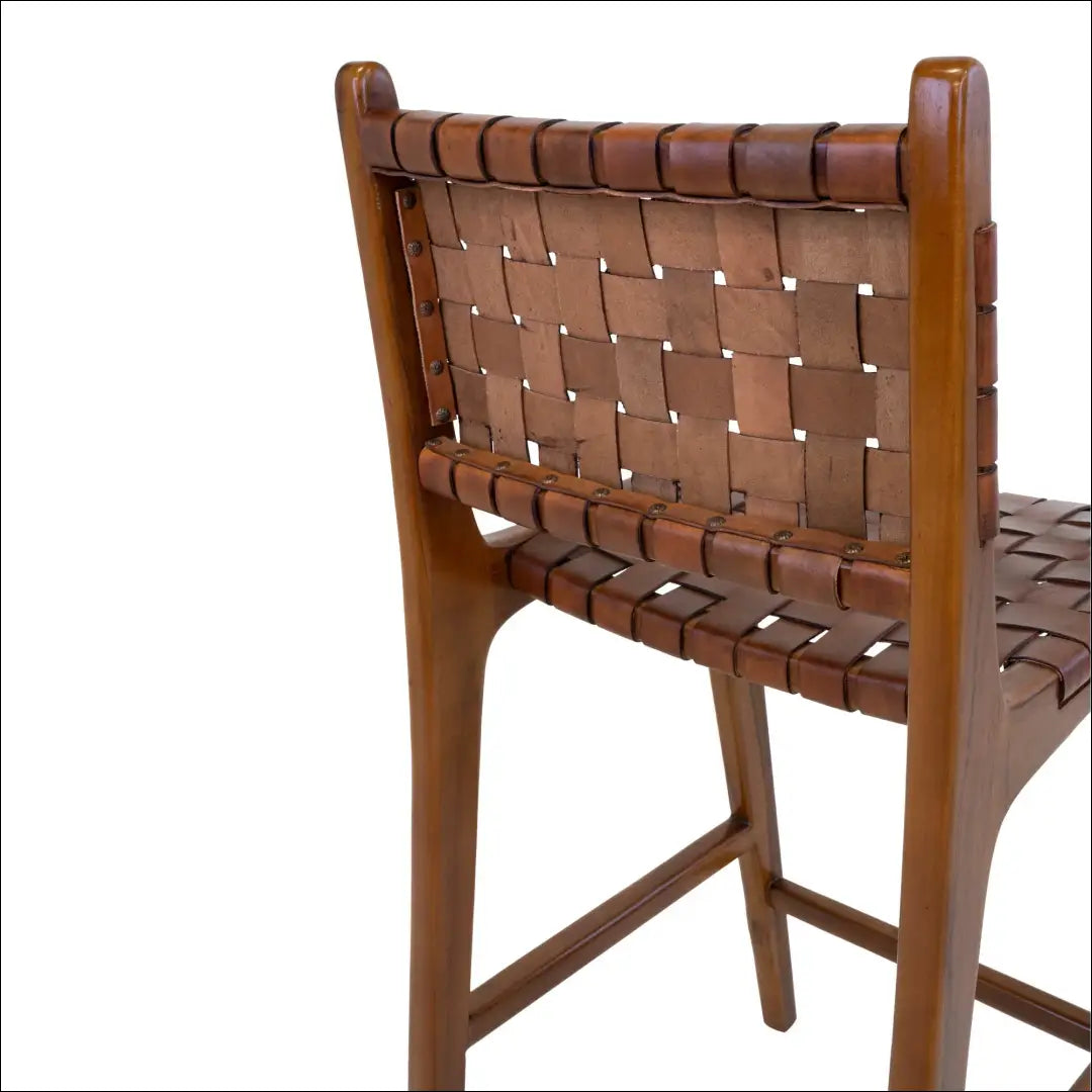 Baro kėdė odinė ruda tikmedžio kojos RD091 - €351 Save 15% __label:Pristatymas 5-14 d.d., Bar & Counter chairs, nordic,