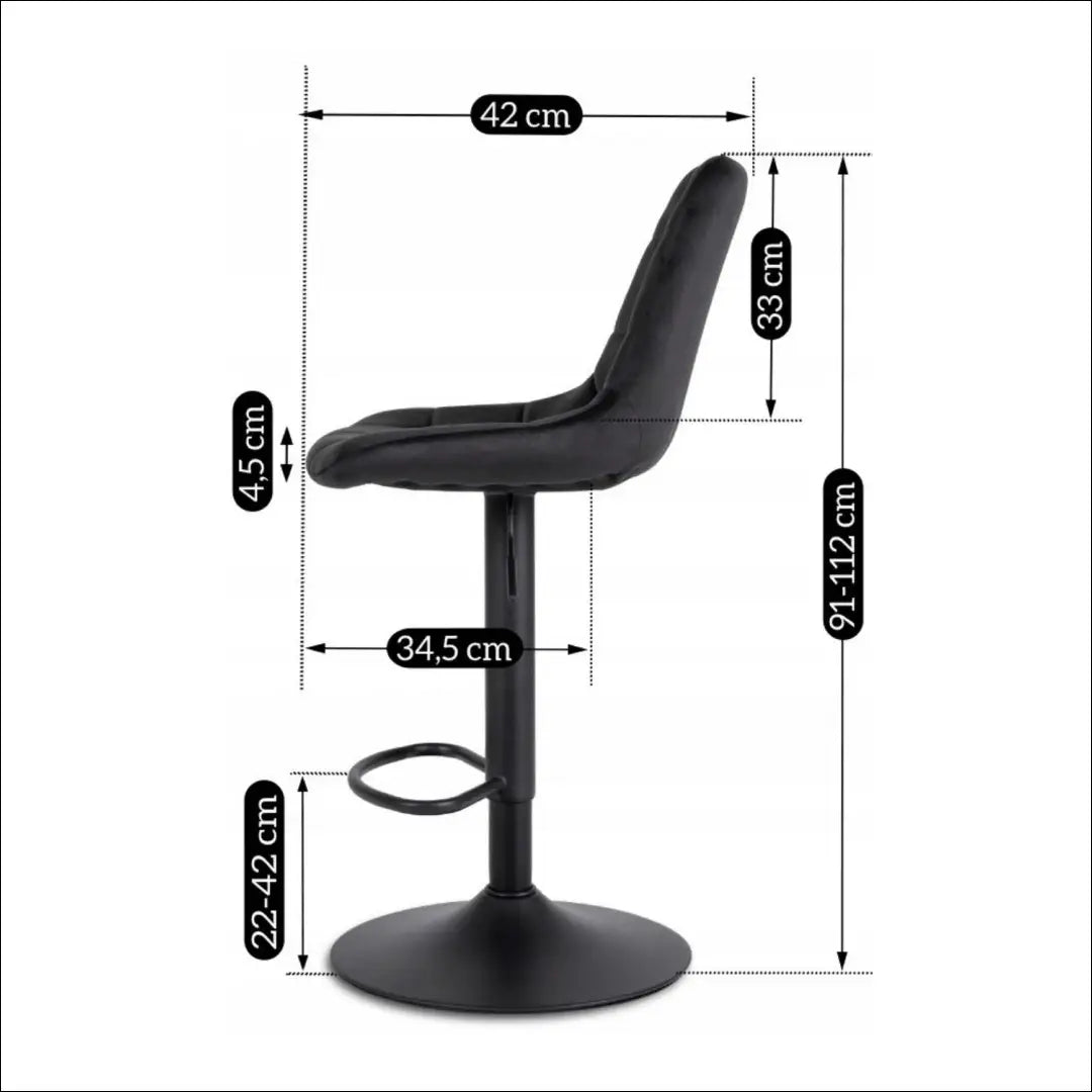 Baro kėdė su veliūro audiniu juodos spalvos TE247 - €62 Save 15% 50-100, __label:Pristatymas 5-14 d.d., elite, Hokery,