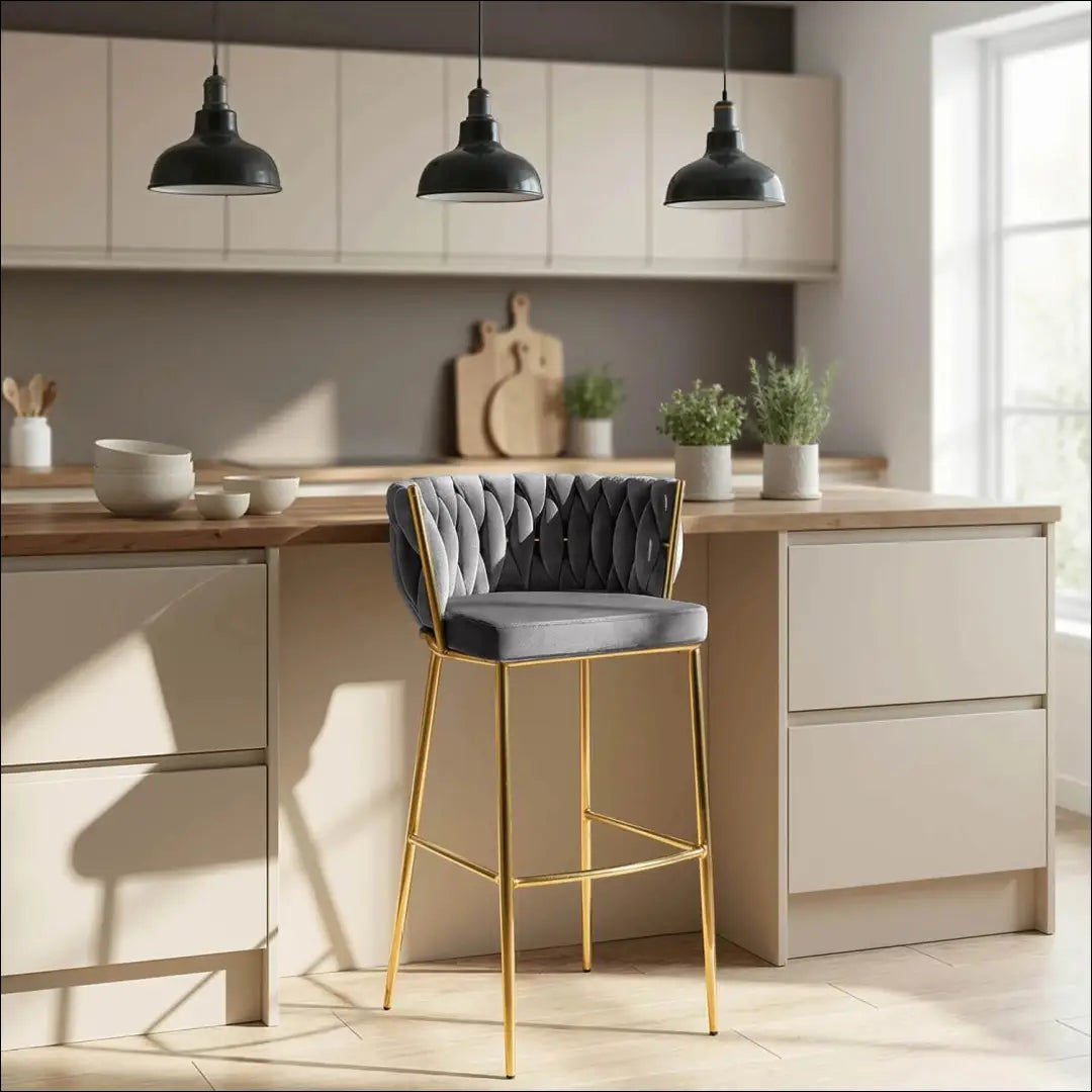 Baro kėdė su veliūro audiniu pilkos spalvos TE250 - €108 Save 15% 100-200, __label:Pristatymas 5-14 d.d., elite,