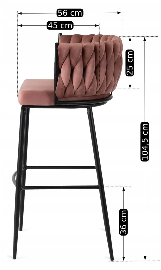 Baro kėdė su veliūro audiniu rožinės spalvos TE281 - €89 Save 15% 50-100, __label:Pristatymas 5-14 d.d., elite, Hokery,