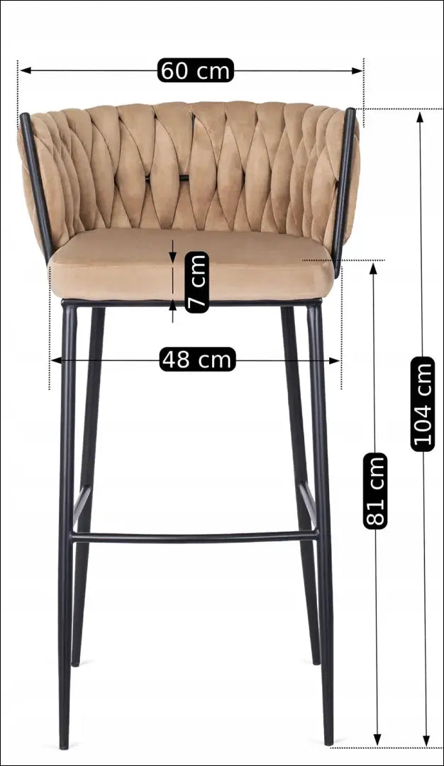 Baro kėdė su veliūro audiniu smėlio spalvos TE157 - €95 Save 15% 50-100, __label:Pristatymas 5-14 d.d., elite, Hokery,