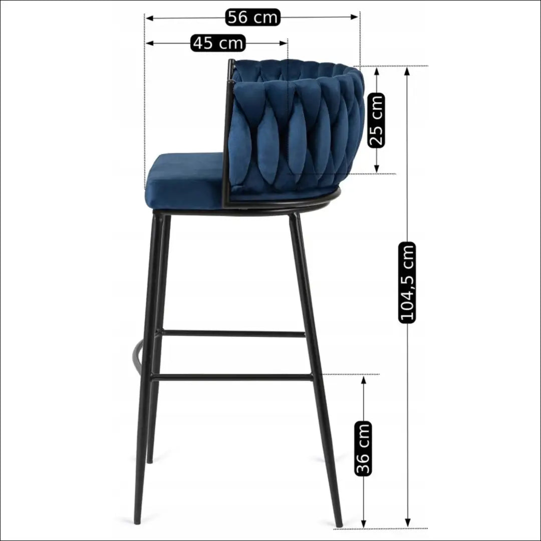 Baro kėdė su veliūro audiniu tamsiai mėlynos spalvos TE263 - €95 Save 15% 50-100, __label:Pristatymas 5-14 d.d., elite,