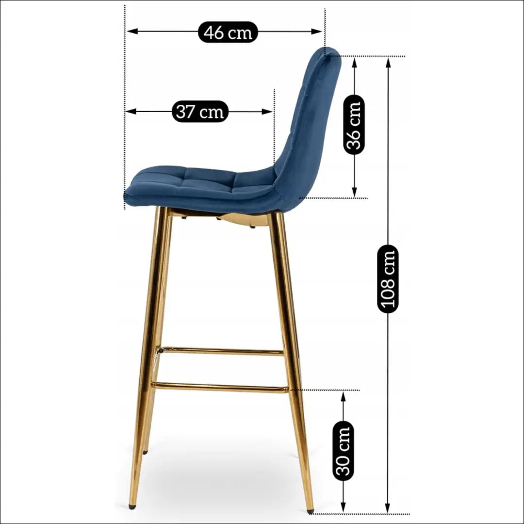 Baro kėdė su veliūro audiniu tamsiai mėlynos spalvos TE367 - €67 Save 15% 50-100, __label:Pristatymas 5-14 d.d., elite,