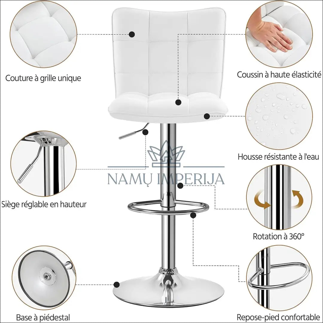 Baro kėdė VI1014 €49 Save 50% 25 50, __label:Pristatymas 1 2 d.d., baro kedes, color balta, material eko oda €25 to €50