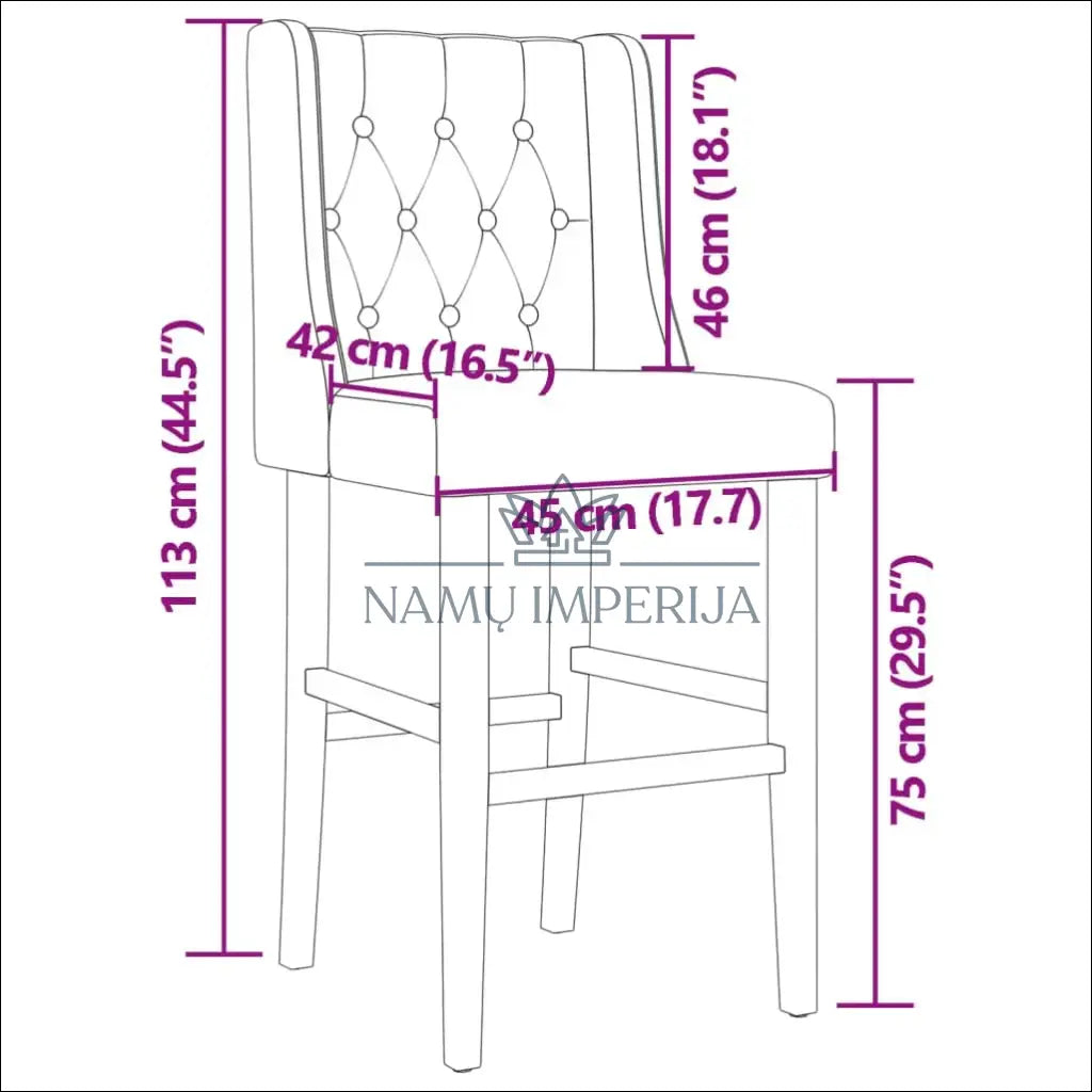 Baro kėdė VI1074 - €43 Save 50% 25-50, __label:Pristatymas 1-2 d.d., baro-kedes, color-melyna, material-gobelenas €25