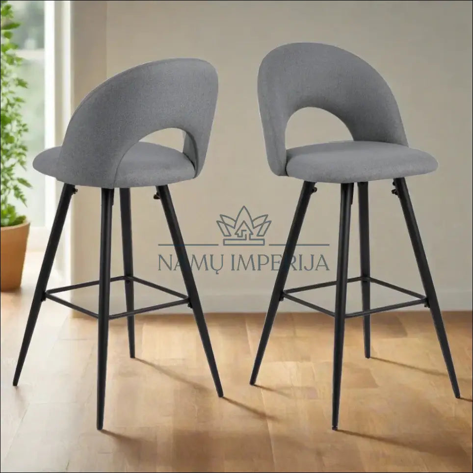 Baro kėdė VI1079 - €65 Save 50% 50-100, __label:Pristatymas 1-2 d.d., baro-kedes, color-pilka, material-gobelenas €50