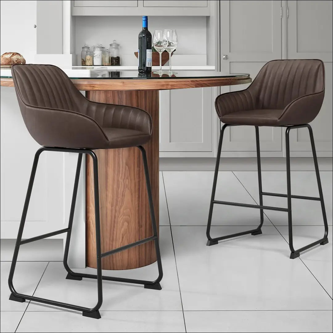 Baro kėdė VI1088 - €59 Save 50% 50-100, __label:Pristatymas 1-2 d.d., baro-kedes, color-ruda, material-dirbtine-oda €50