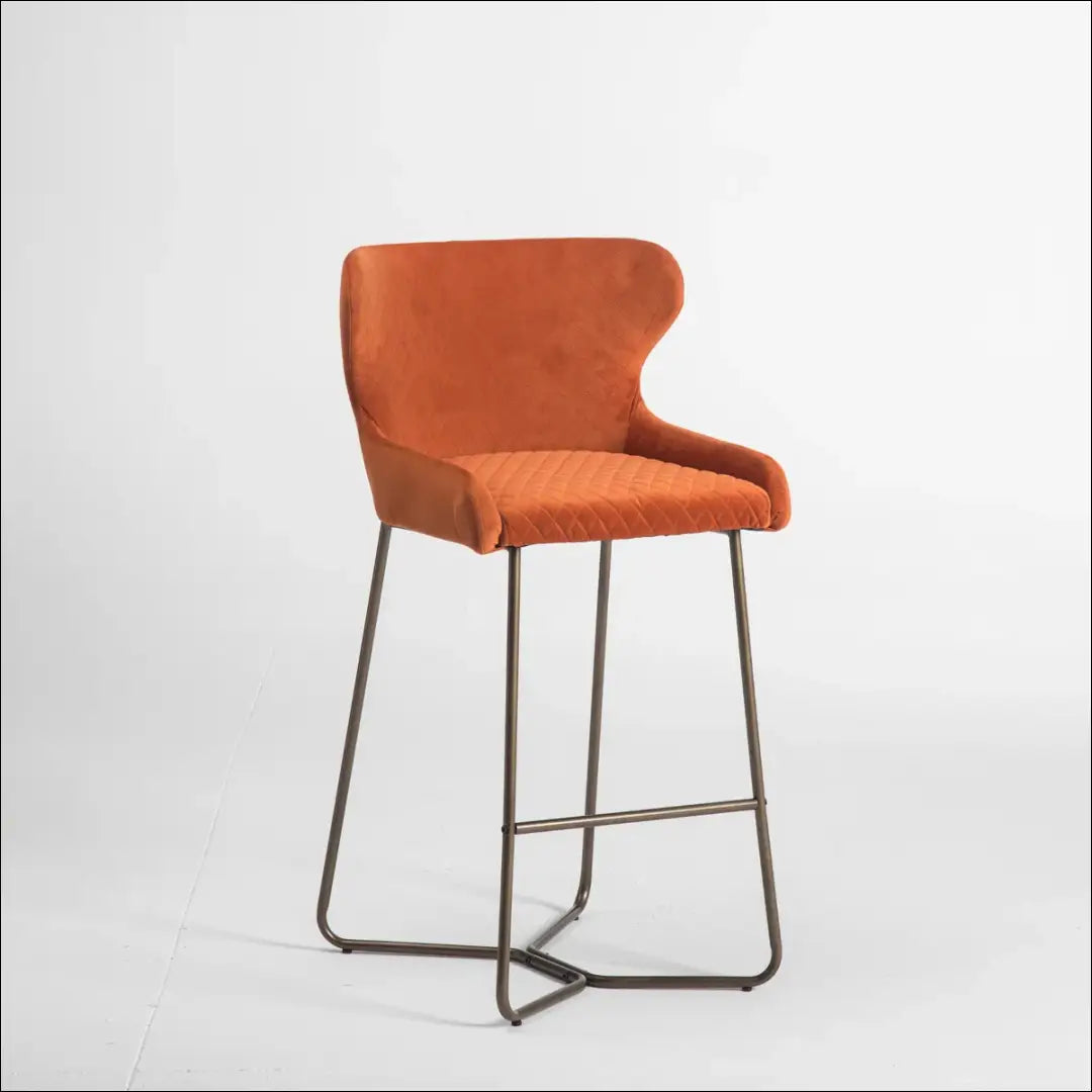 Baro kėdė VI1097 - €99 Save 50% 50-100, __label:Pristatymas 1-2 d.d., baro-kedes, color-oranzine, material-aksomas €50