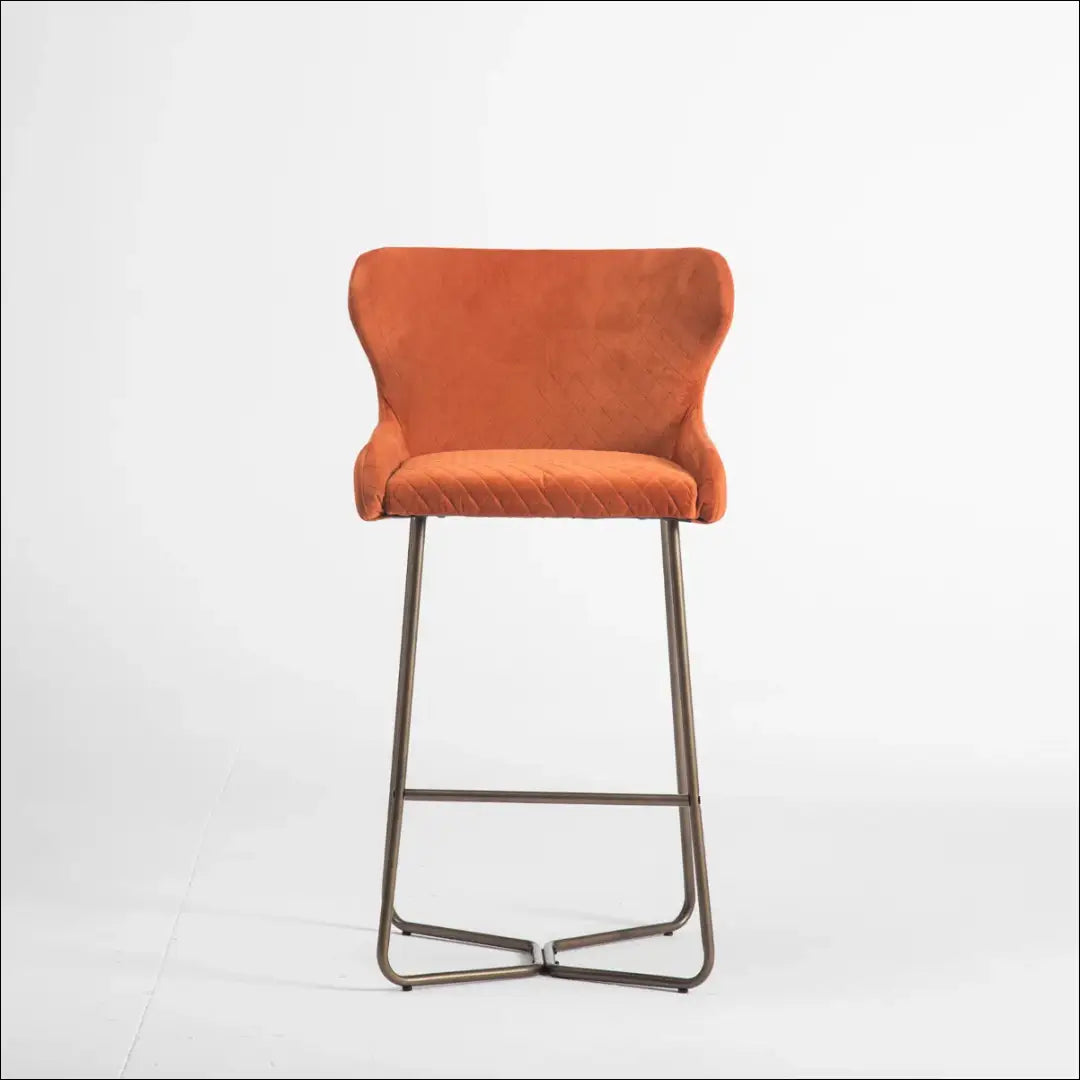Baro kėdė VI1097 - €99 Save 50% 50-100, __label:Pristatymas 1-2 d.d., baro-kedes, color-oranzine, material-aksomas €50