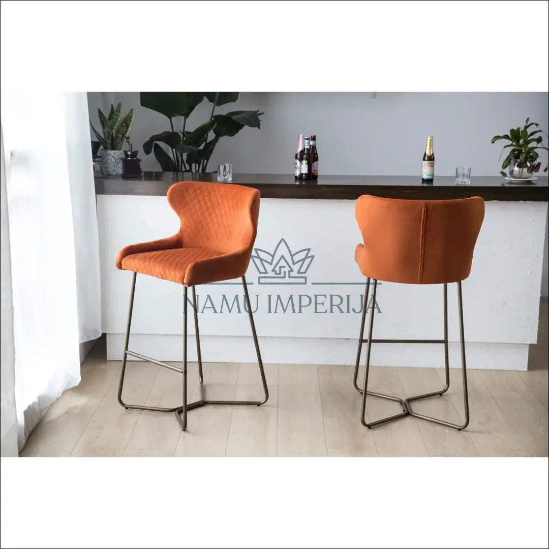 Baro kėdė VI1097 - €99 Save 50% 50-100, __label:Pristatymas 1-2 d.d., baro-kedes, color-oranzine, material-aksomas €50