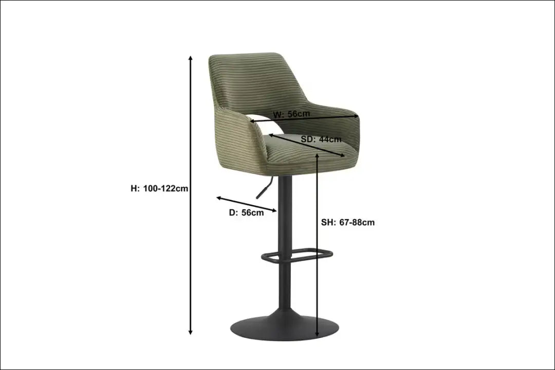 Baro kėdė VI1660 - €69 Save 50% 50-100, __label:Pristatymas 1-2 d.d., baro-kedes, color-zalia, material-poliesteris