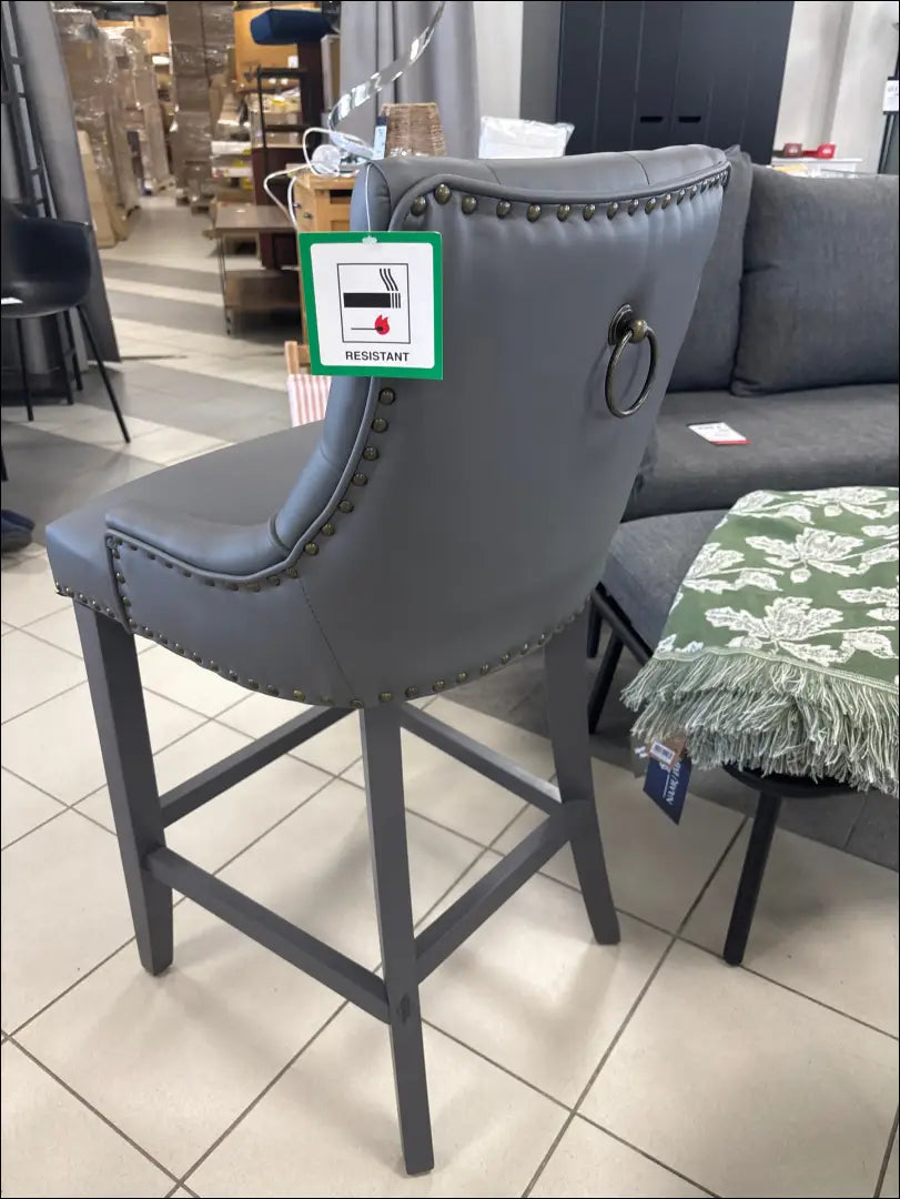 Baro kėdė VI899 - €100 Save 65% 100-200, __label:Pristatymas 1-2 d.d., color-pilka, material-dirbtine-oda, pazeistas