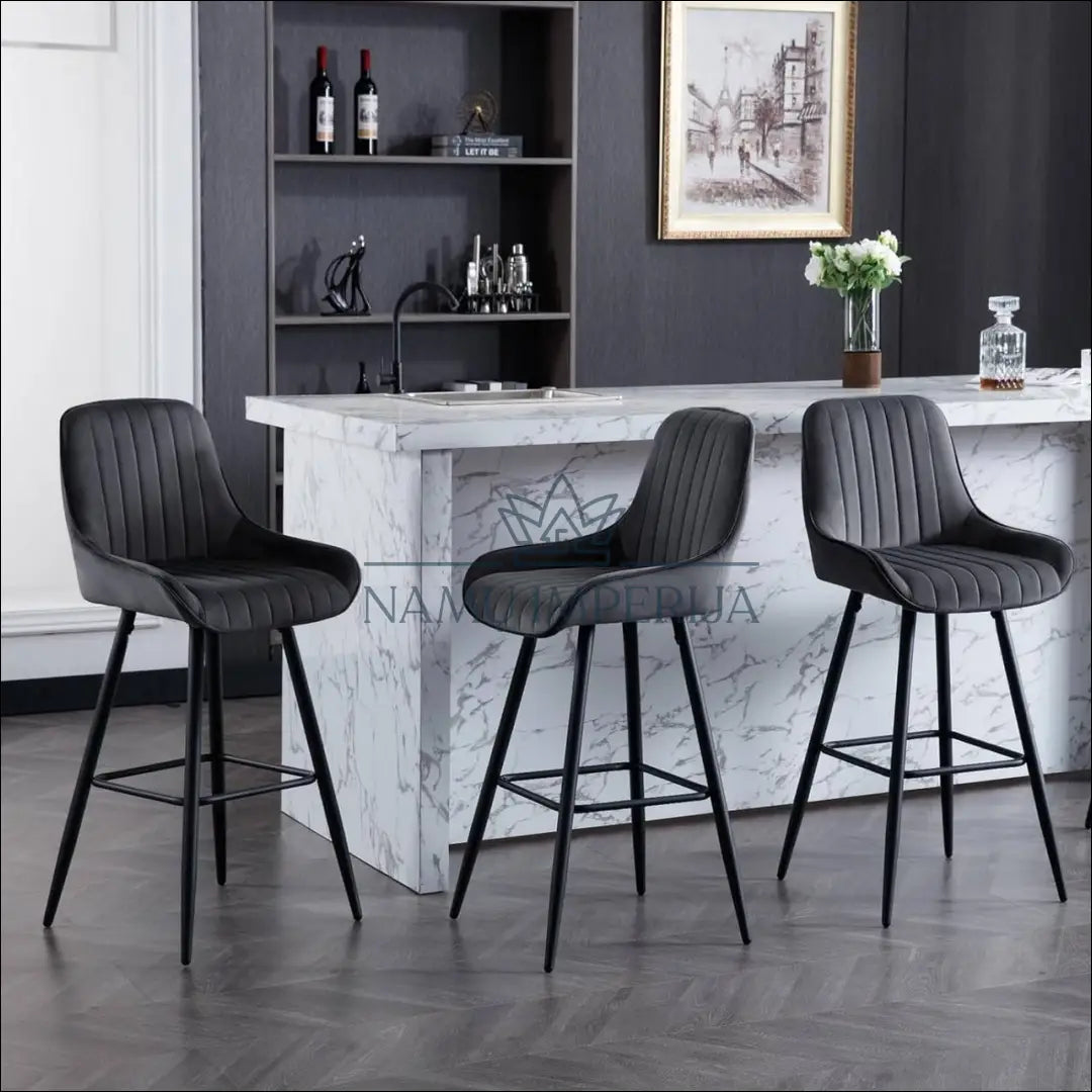 Baro kėdė VI948 - €69 Save 50% 50-100, __label:Pristatymas 1-2 d.d., baro-kedes, color-pilka, material-aksomas €50