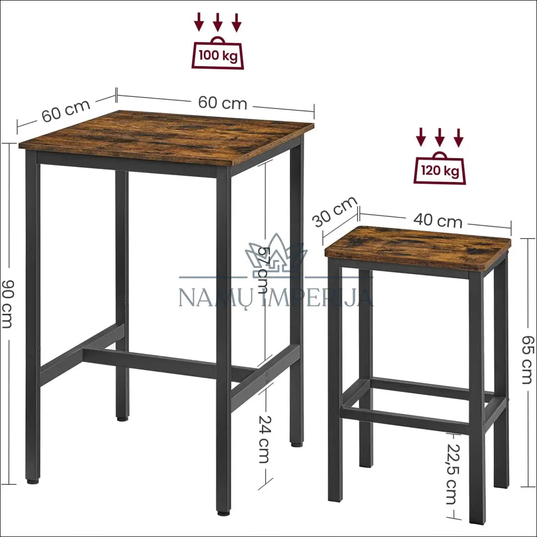 Baro stalas su kėdėmis komplektas SM126 - €172 Save 30% 100-200, __label:Pristatymas 5-14 d.d., baro-kedes,