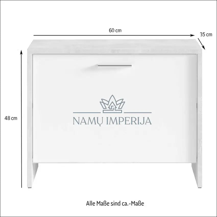 Batų spintelė KI1223 - €20 Save 75% __label:Pristatymas 1-2 d.d., color-balta, color-juoda, material-mediena, pazeistas