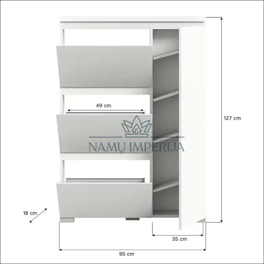 Batų spintelė KI1342 - €45 Save 75% 25-50, __label:Pristatymas 1-2 d.d., color-balta, material-mediena, pazeistas €25