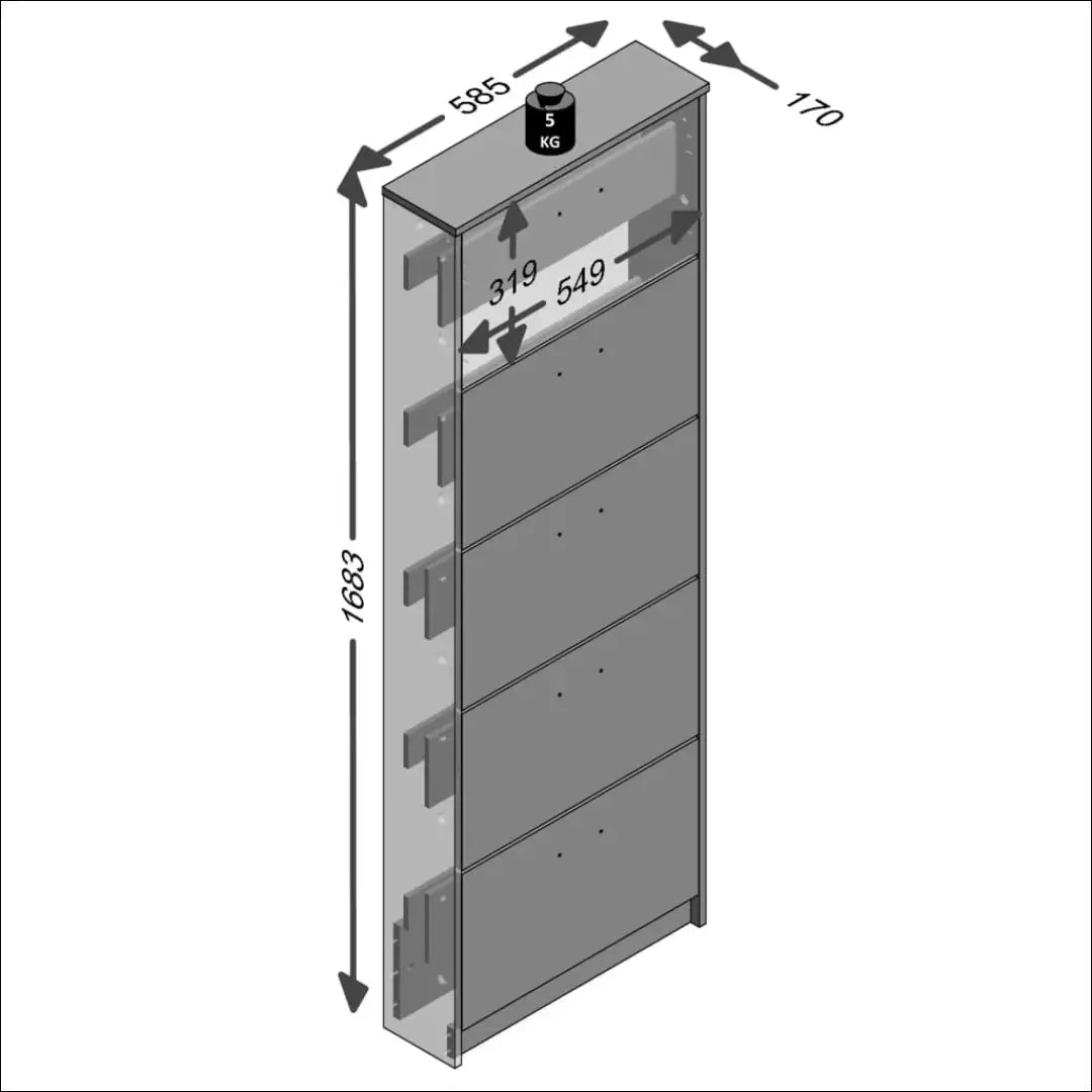 Batų spintelė KI1384 - €65 Save 50% 50-100, __label:Pristatymas 1-2 d.d., batu-lentyna, batu-spintele, color-balta €50