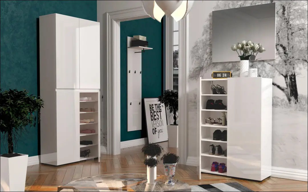 Batų spintelė KI1535 - €95 Save 50% 50-100, __label:Pristatymas 1-2 d.d., batu-lentyna, batu-spintele, color-balta €50