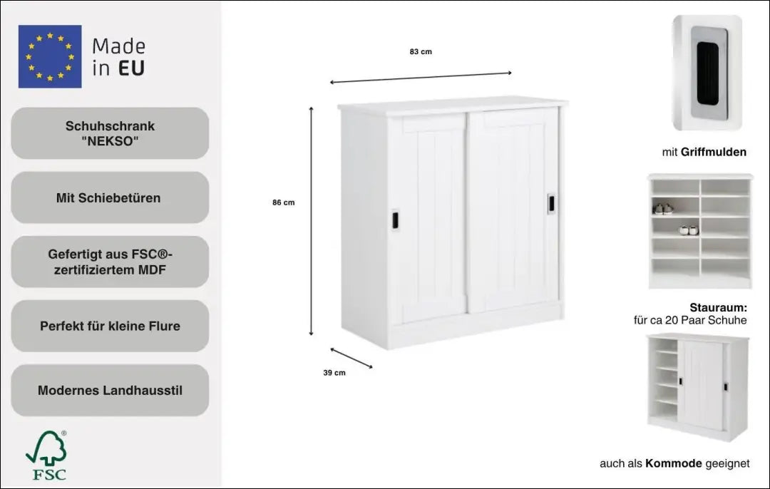 Batų spintelė KI1545 - €145 Save 50% 100-200, __label:Pristatymas 1-2 d.d., batu-lentyna, batu-spintele, color-balta