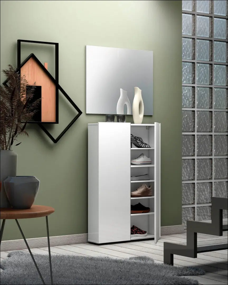 Batų spintelė KI1601 - €82 Save 50% 50-100, __label:Pristatymas 1-2 d.d., batu-lentyna, batu-spintele, color-balta €50