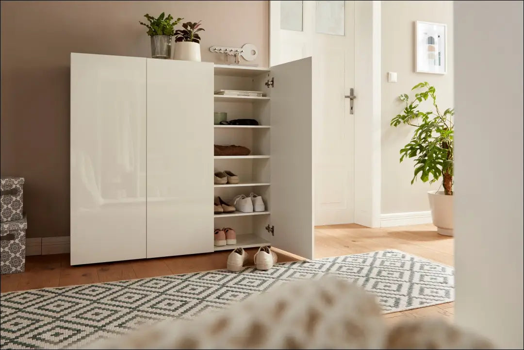 Batų spintelė KI1681 - €105 Save 50% 100-200, __label:Pristatymas 1-2 d.d., color-balta, material-mediena, pazeistas