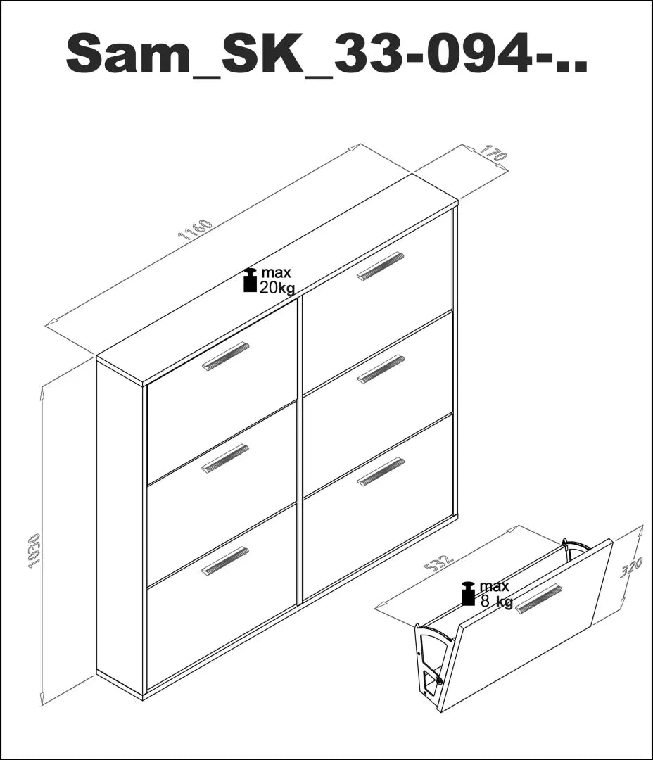 Batų spintelė KI1725 - €70 Save 60% 50-100, __label:Pristatymas 1-2 d.d., color-balta, material-mediena, pazeistas €50