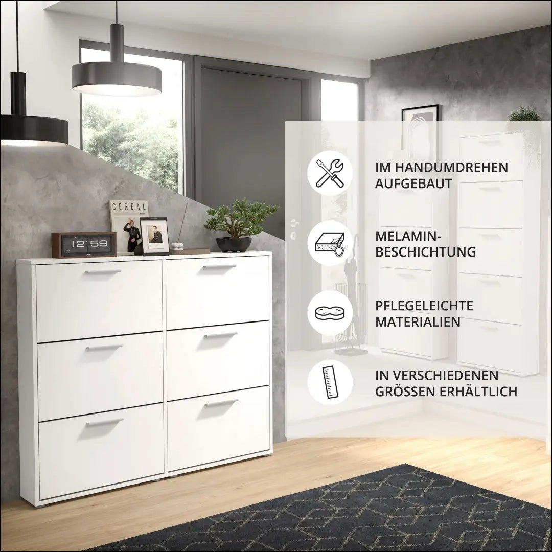 Batų spintelė KI1725 - €70 Save 60% 50-100, __label:Pristatymas 1-2 d.d., color-balta, material-mediena, pazeistas €50