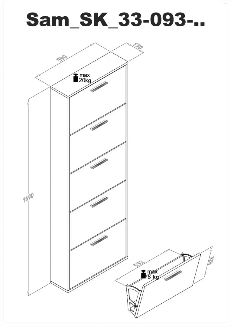 Batų spintelė KI1761 - €74 Save 50% 50-100, __label:Pristatymas 1-2 d.d., batu-lentyna, batu-spintele, color-smelio €50