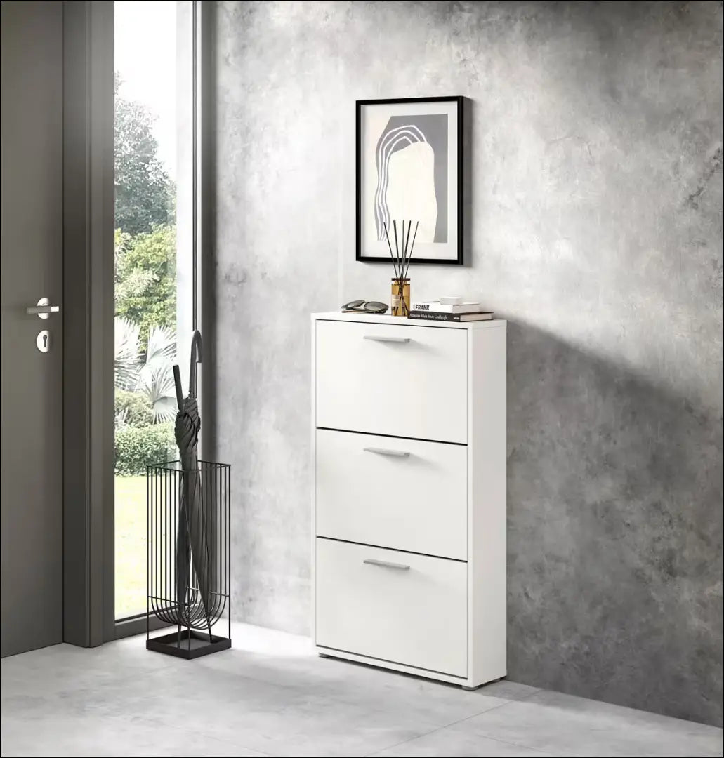 Batų spintelė KI1762 - €49 Save 50% 25-50, __label:Pristatymas 1-2 d.d., batu-lentyna, batu-spintele, color-balta €25