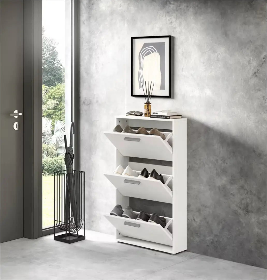 Batų spintelė KI1762 - €49 Save 50% 25-50, __label:Pristatymas 1-2 d.d., batu-lentyna, batu-spintele, color-balta €25