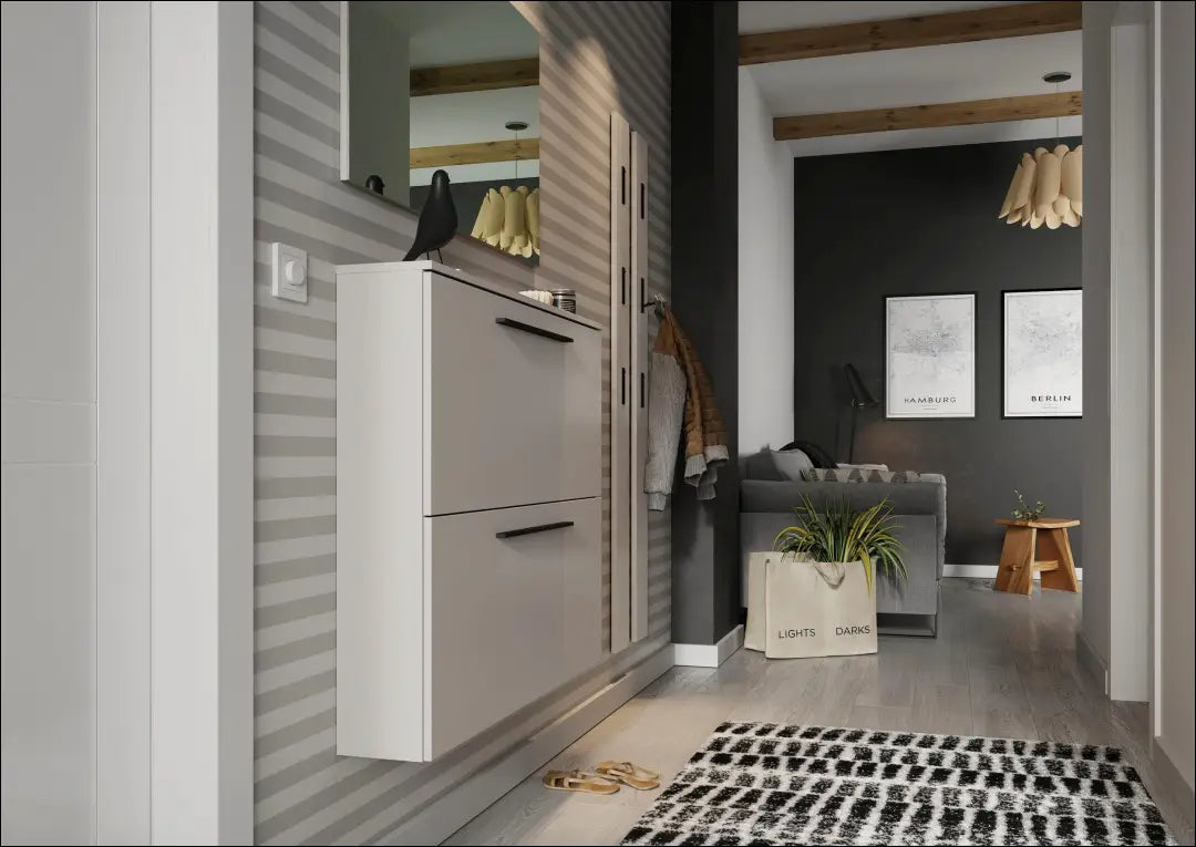 Batų spintelė KI1771 - €130 Save 55% 100-200, __label:Pristatymas 1-2 d.d., color-smelio, material-mediena, pazeistas