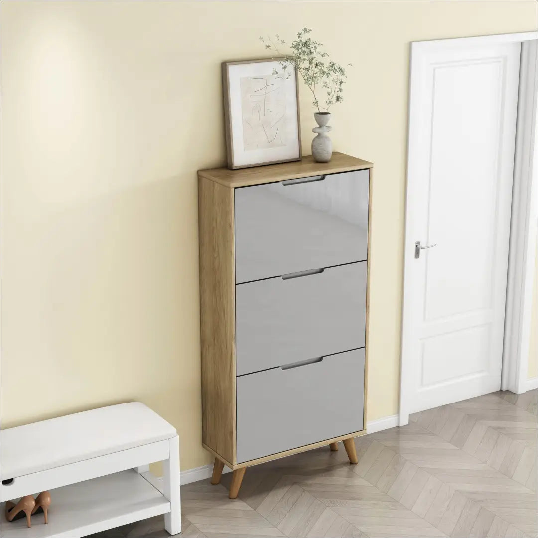 Batų spintelė KI1850 - €60 Save 65% 50-100, __label:Pristatymas 1-2 d.d., color-pilka, color-ruda, material-mdf Grožio