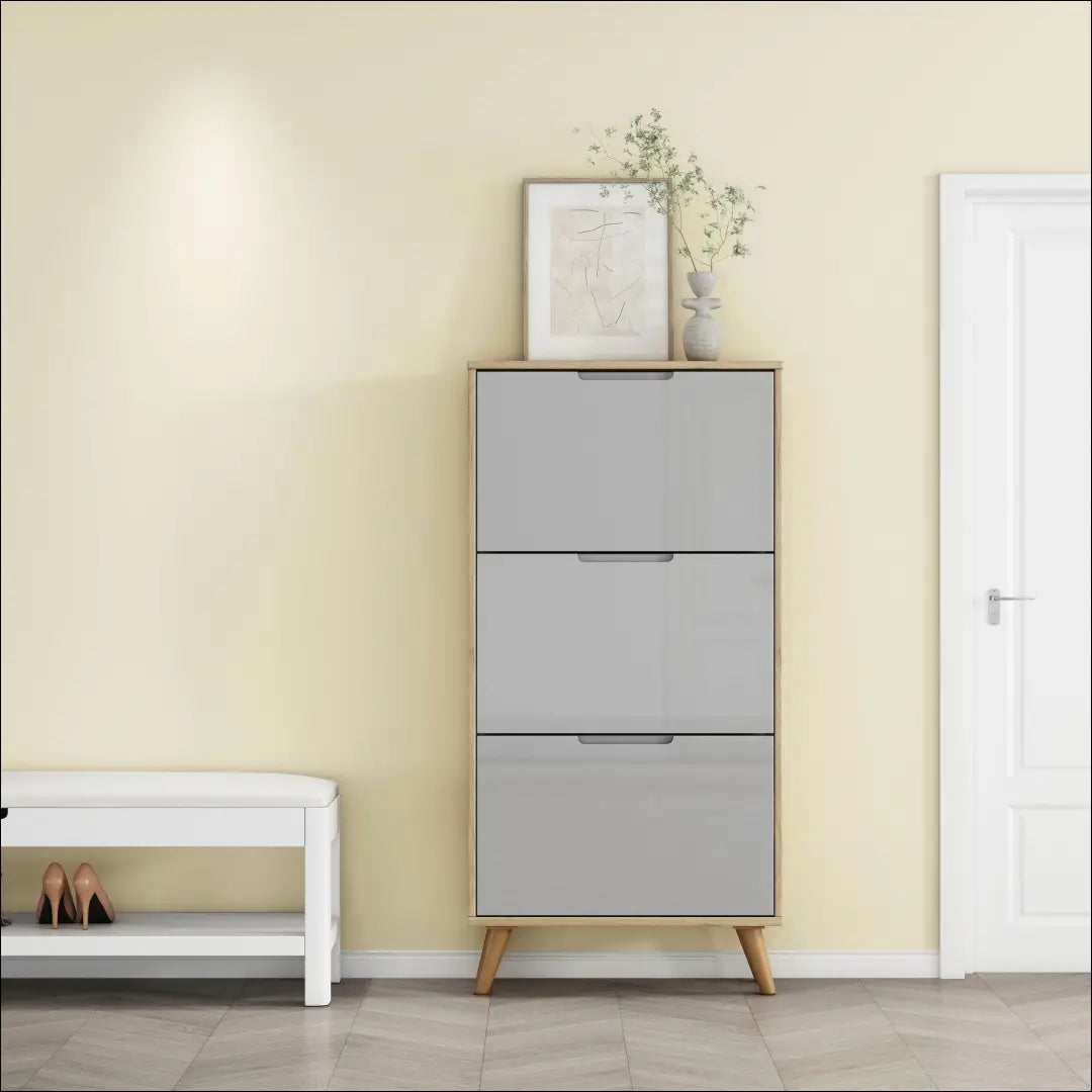 Batų spintelė KI1850 - €60 Save 65% 50-100, __label:Pristatymas 1-2 d.d., color-pilka, color-ruda, material-mdf Grožio