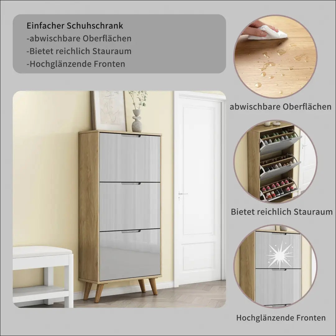 Batų spintelė KI1850 - €60 Save 65% 50-100, __label:Pristatymas 1-2 d.d., color-pilka, color-ruda, material-mdf Grožio