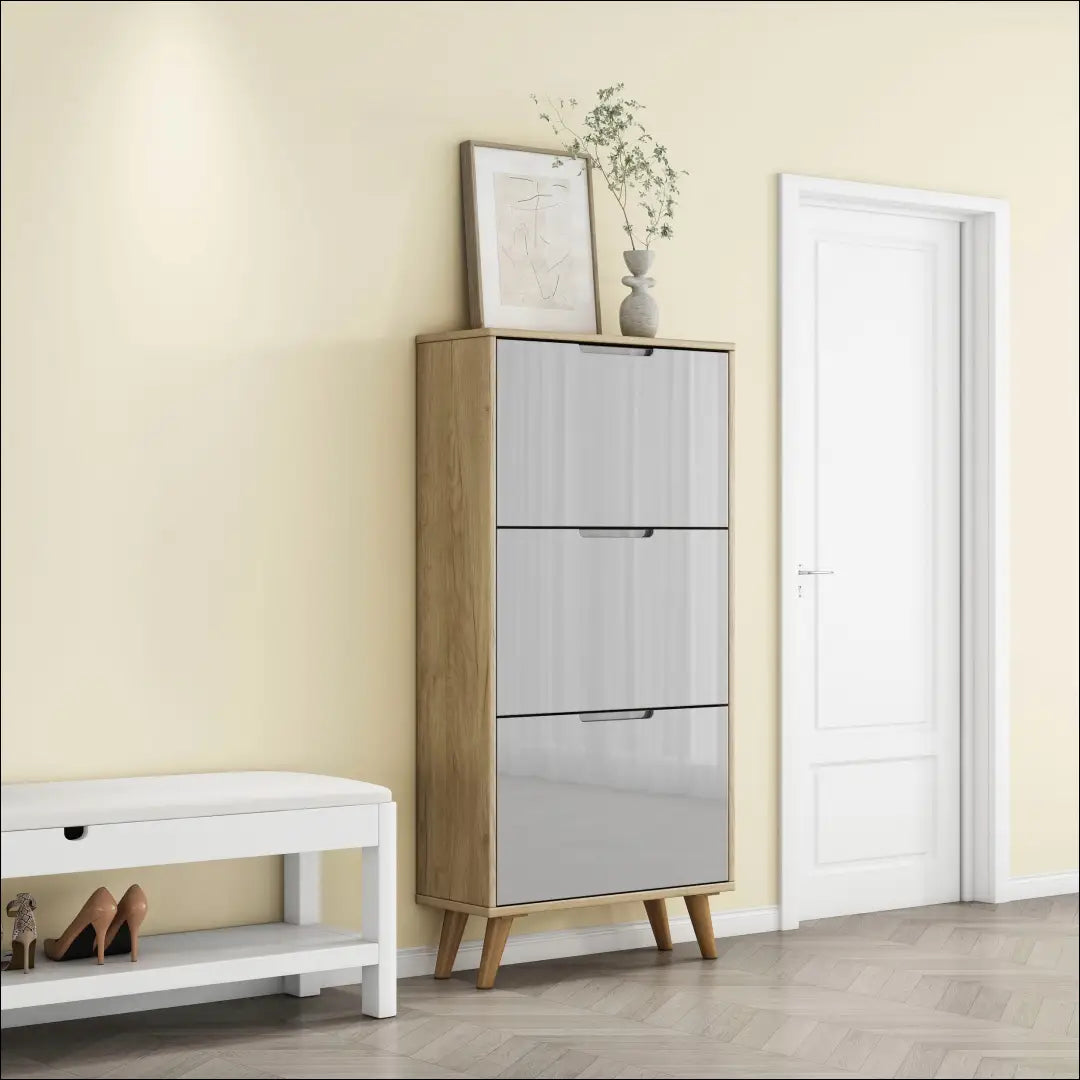 Batų spintelė KI1850 - €60 Save 65% 50-100, __label:Pristatymas 1-2 d.d., color-pilka, color-ruda, material-mdf Grožio