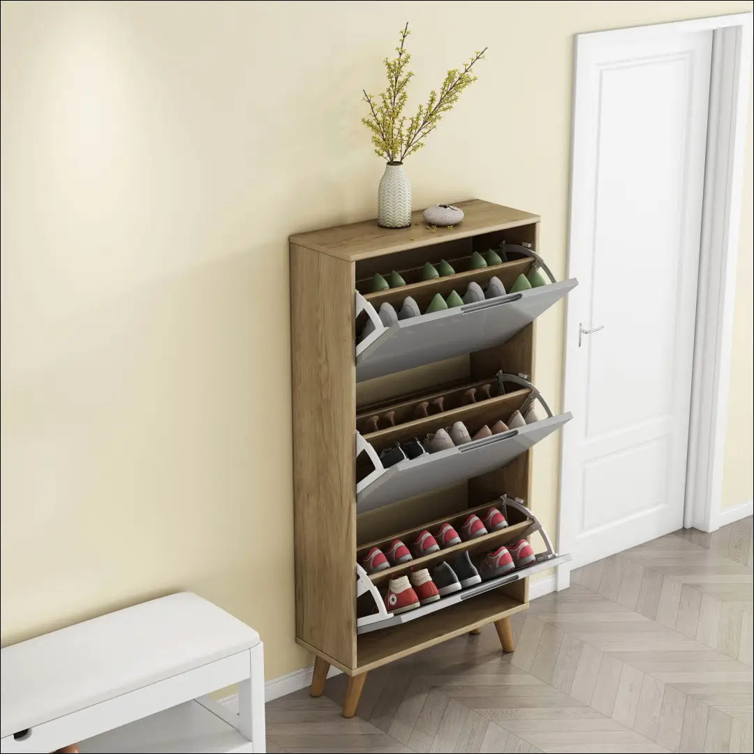 Batų spintelė KI1850 - €60 Save 65% 50-100, __label:Pristatymas 1-2 d.d., color-pilka, color-ruda, material-mdf Grožio