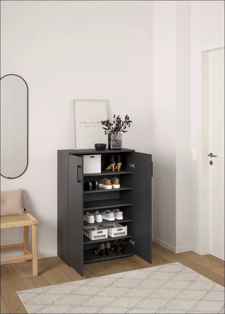 Batų spintelė KI1892 - €35 Save 60% 25-50, __label:Pristatymas 1-2 d.d., color-pilka, material-mediena, pazeistas