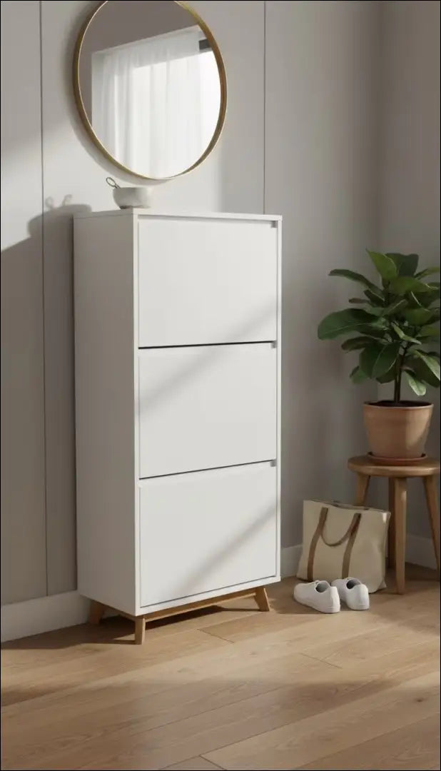 Batų spintelė KI1893 - €50 Save 60% 50-100, __label:Pristatymas 1-2 d.d., color-balta, color-ruda, material-mdf Balta