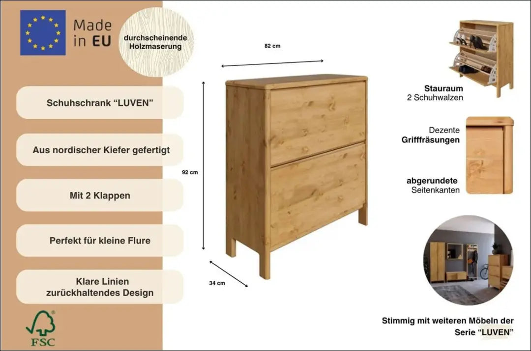 Batų spintelė KI1912 - €120 Save 50% 100-200, __label:Pristatymas 1-2 d.d., batu-lentyna, batu-spintele, color-ruda