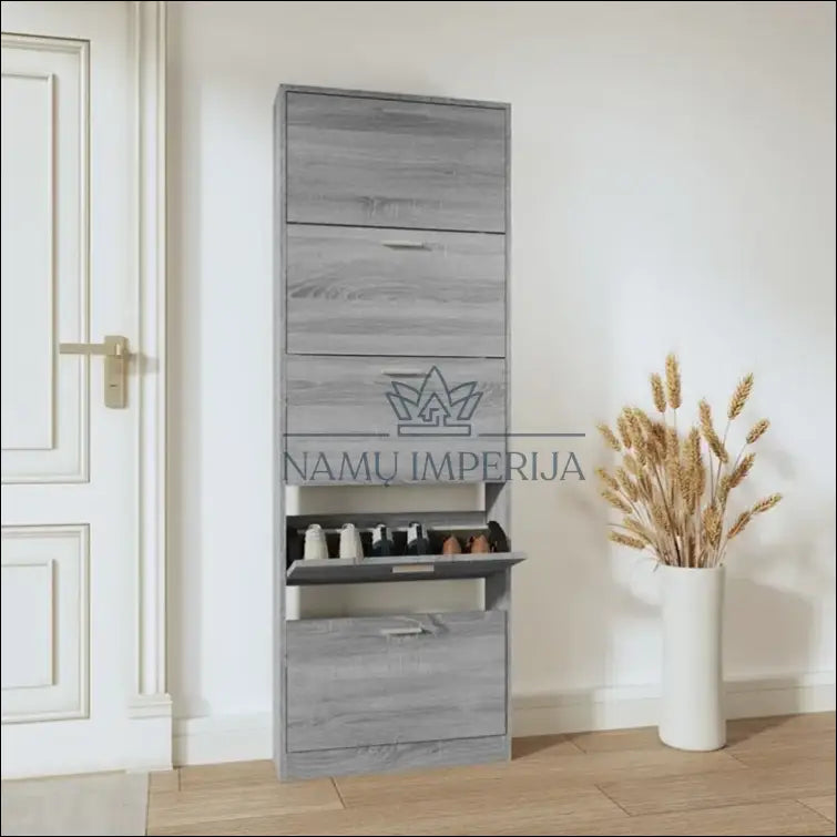 Batų spintelė KI989 - €62 Save 55% 50-100, __label:Pristatymas 1-2 d.d., color-pilka, material-mediena, pazeistas