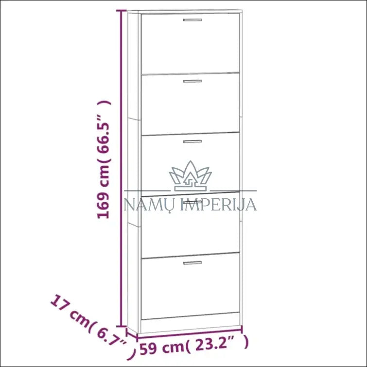 Batų spintelė KI989 - €62 Save 55% 50-100, __label:Pristatymas 1-2 d.d., color-pilka, material-mediena, pazeistas