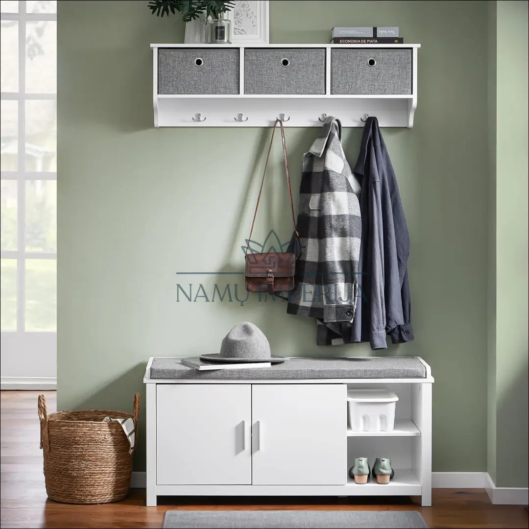 Batų suoliukas KI1136 - €74 Save 50% 50-100, __label:Pristatymas 1-2 d.d., batu-lentyna, batu-suoliukas, color-balta